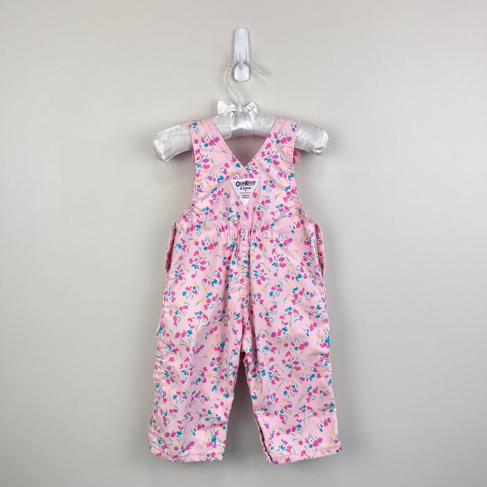 Vintage OshKosh B'gosh Pink Floral Overalls 6-9 Months USA