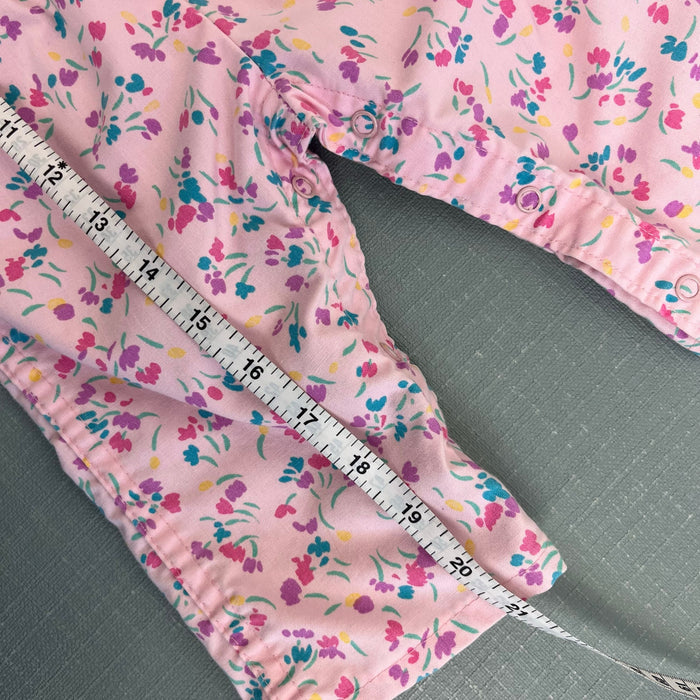 Vintage OshKosh B'gosh Pink Floral Overalls 6-9 Months USA