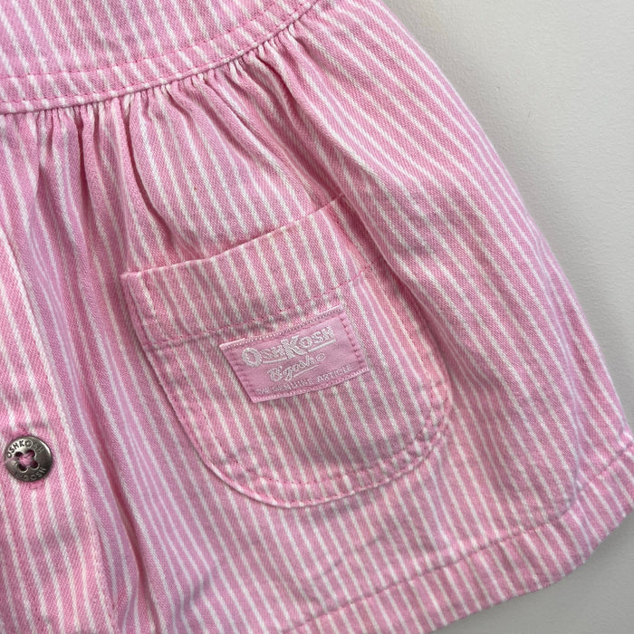 Vintage OshKosh B'Gosh Pink Striped Jumper Dress 12 Months