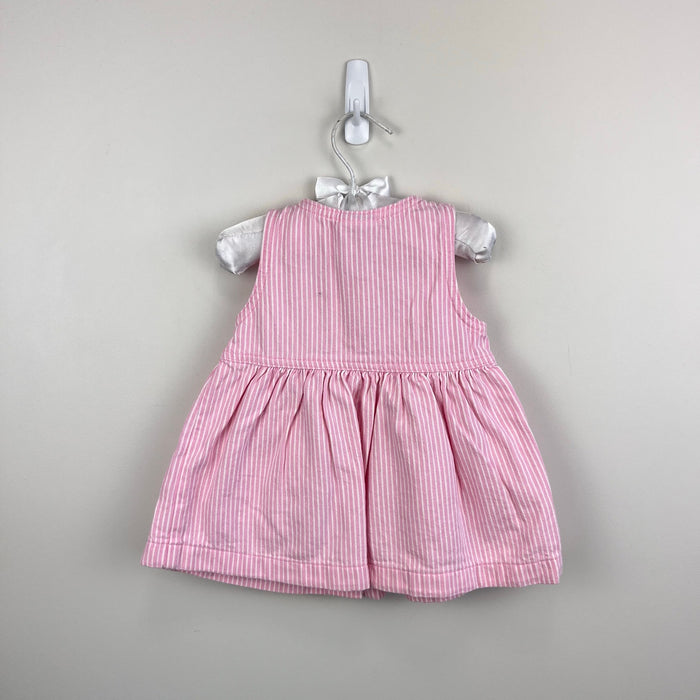 Vintage OshKosh B'Gosh Pink Striped Jumper Dress 12 Months