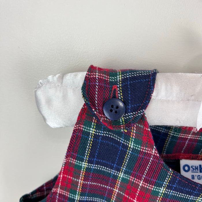 Vintage OshKosh B'gosh Plaid Bow Dress 12 Months