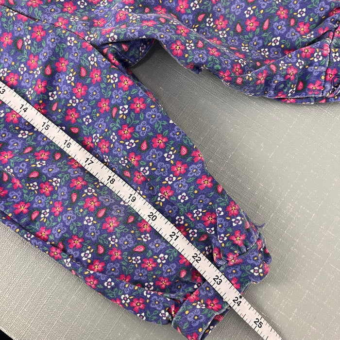 Vintage OshKosh B'gosh Purple Floral Overalls 18 Months USA