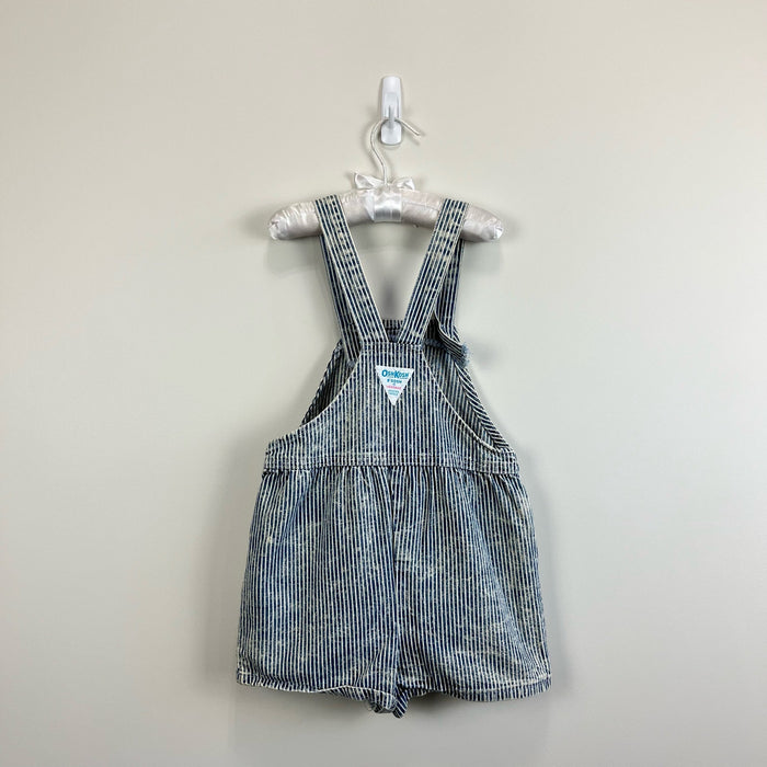 Vintage OshKosh B'gosh Striped Acid Wash Shortall Romper 6 USA