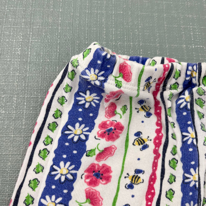 Vintage OshKosh B'gosh Striped Floral Garden Leggings 24 Months