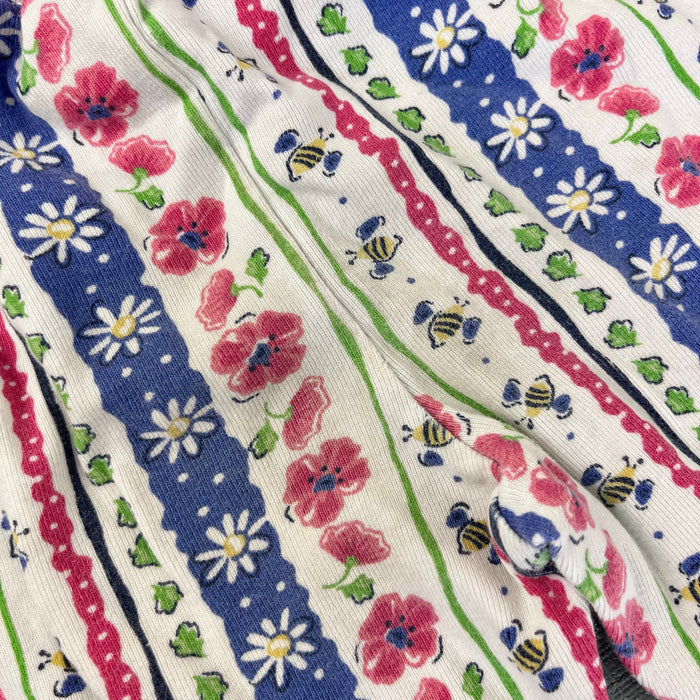 Vintage OshKosh B'gosh Striped Floral Garden Leggings 24 Months