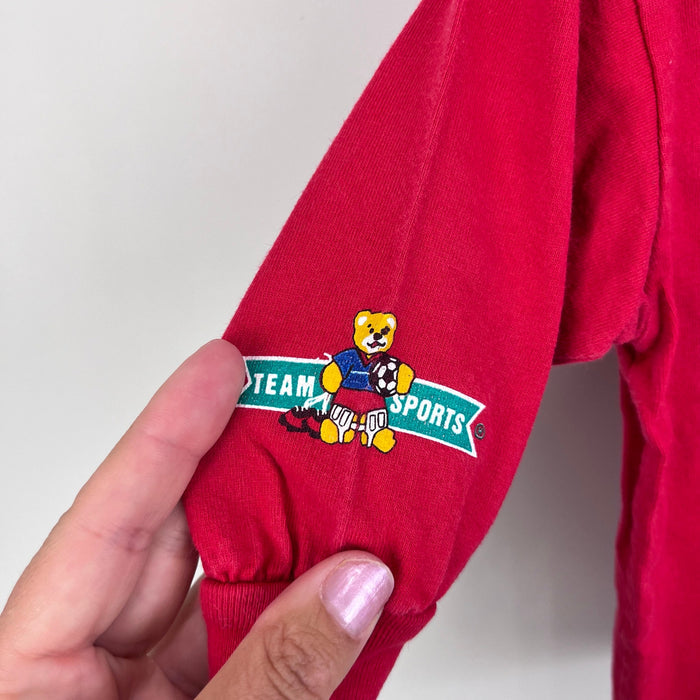 Vintage OshKosh B'gosh Team Sports Bear Long Sleeve Red T-Shirt 6-9 Months USA