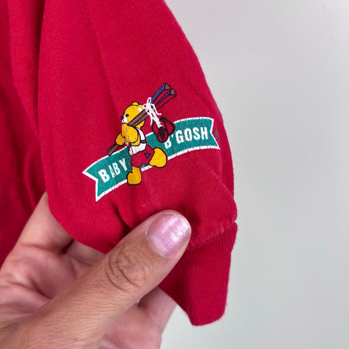 Vintage OshKosh B'gosh Team Sports Bear Long Sleeve Red T-Shirt 6-9 Months USA