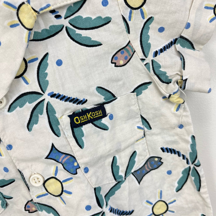 Vintage OshKosh B'gosh Tropical Collared Shirt 24 Months USA