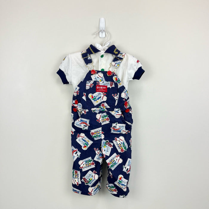 Vintage OshKosh B'gosh Worldwide Traveler Overalls Set 3-6 Months USA