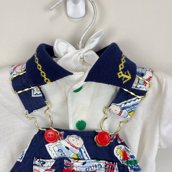 Vintage OshKosh B'gosh Worldwide Traveler Overalls Set 3-6 Months USA