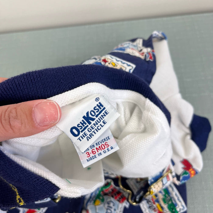 Vintage OshKosh B'gosh Worldwide Traveler Overalls Set 3-6 Months USA