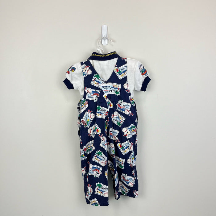 Vintage OshKosh B'gosh Worldwide Traveler Overalls Set 3-6 Months USA