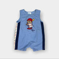 Vintage Oshkosh Blue Basbeball Bear Romper 12 Months