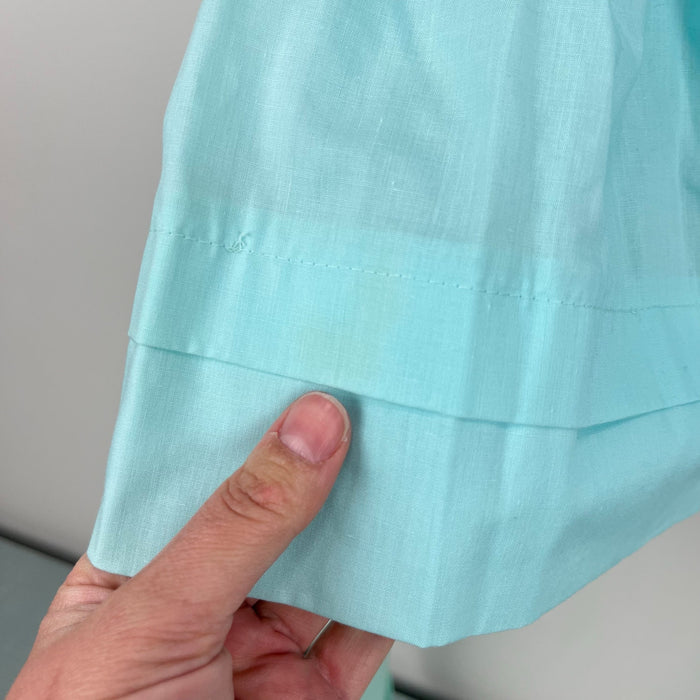 Vintage Polly Flinders Smocked Smocked Aqua Dress 2T