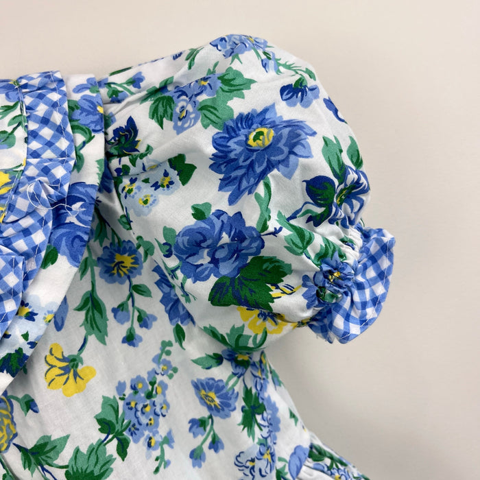 Vintage Rachel's Kids Floral Gingham Ruffle Dress 6