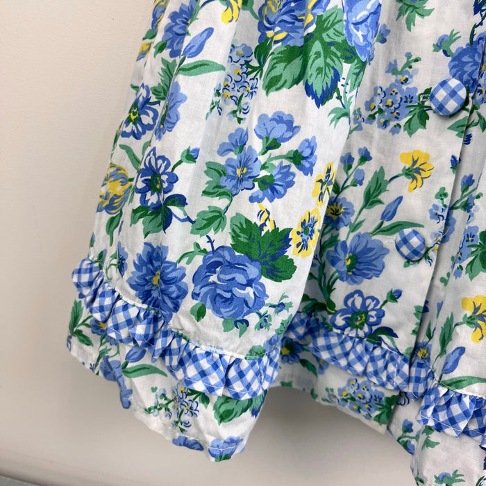 Vintage Rachel's Kids Floral Gingham Ruffle Dress 6