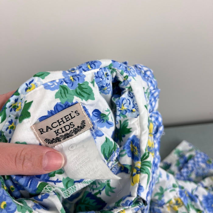 Vintage Rachel's Kids Floral Gingham Ruffle Dress 6
