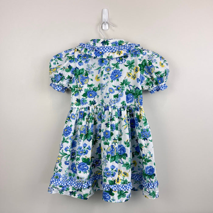Vintage Rachel's Kids Floral Gingham Ruffle Dress 6