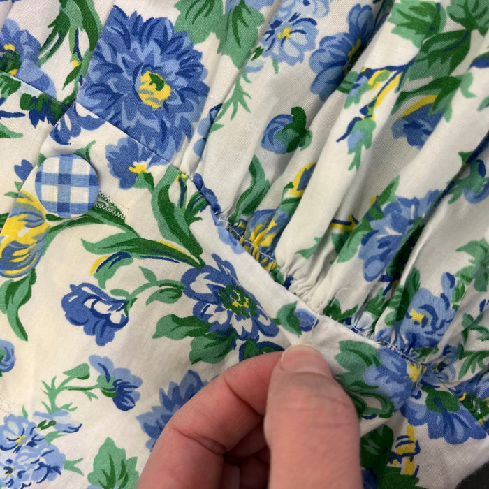 Vintage Rachel's Kids Floral Gingham Ruffle Dress 6