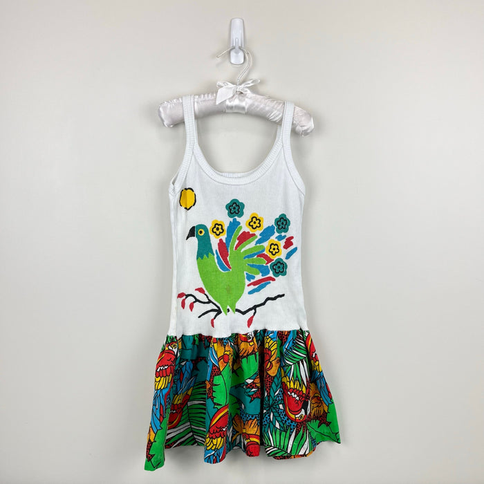 Vintage Ronnie Togs Tropical Bird Tank Dress 8 USA