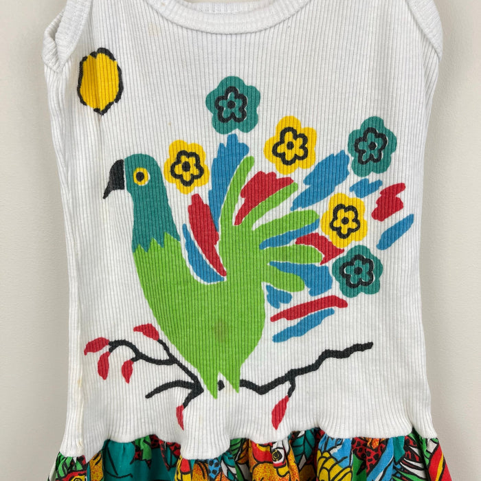 Vintage Ronnie Togs Tropical Bird Tank Dress 8 USA