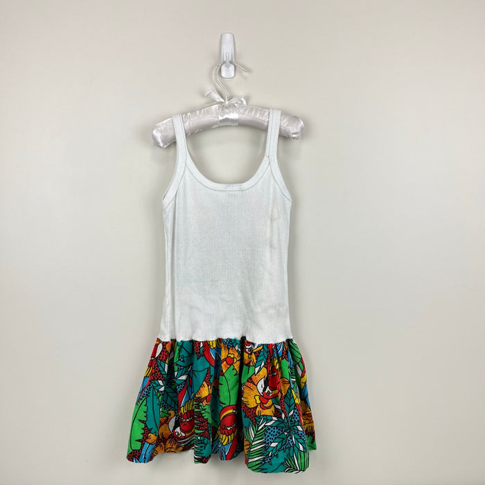 Vintage Ronnie Togs Tropical Bird Tank Dress 8 USA