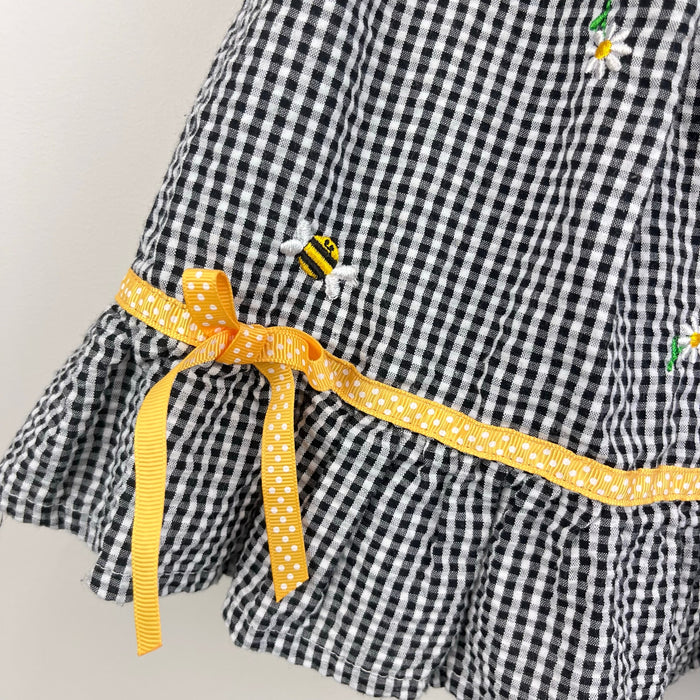 Vintage Samara Seersucker Bumblebee Flower Dress 24 Months