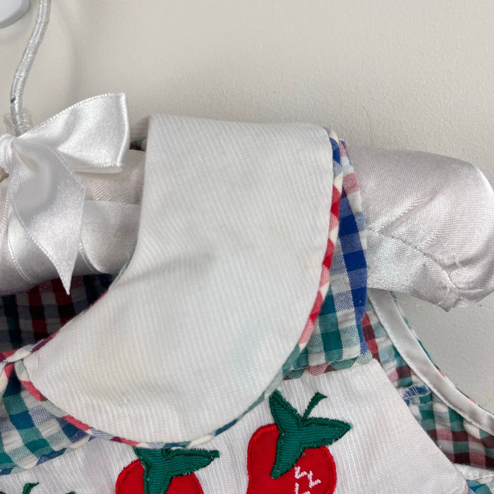 Vintage Samara Seersucker Plaid Strawberry Dress 18 Months