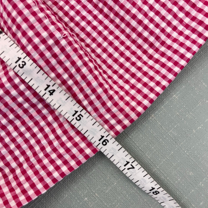 Vintage Samara Seersucker Red Gingham Flower Bow Dress Baby Girl