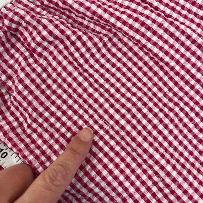 Vintage Samara Seersucker Red Gingham Flower Bow Dress Baby Girl