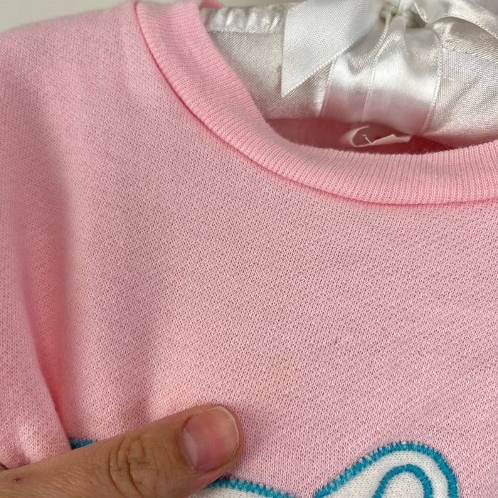 Vintage Sears Pink Workout Bear Sweatshirt 2T USA
