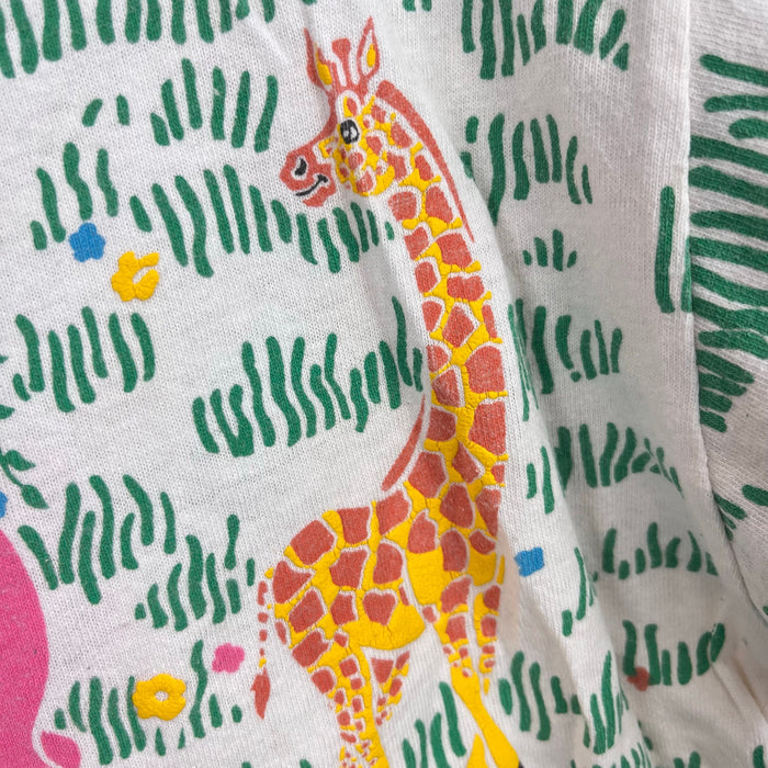 Vintage Spumoni Short Sleeve Safari Animals Puff Paint T-Shirt L 6 USA