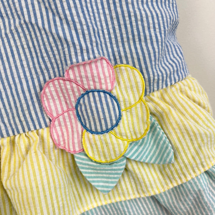 Vintage Tiny Tots Original Seersucker Ruffle Dress Set 4T