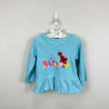 Vintage Y2K Elmo's World Long Sleeve Blue Flower Top 18 Months