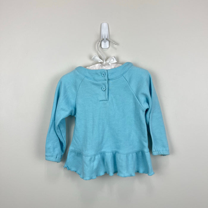 Vintage Y2K Elmo's World Long Sleeve Blue Flower Top 18 Months