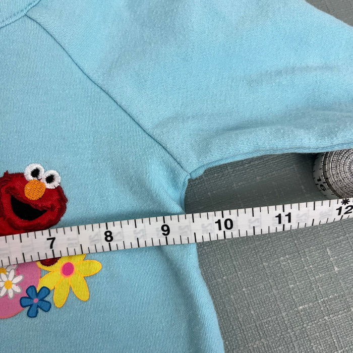 Vintage Y2K Elmo's World Long Sleeve Blue Flower Top 18 Months