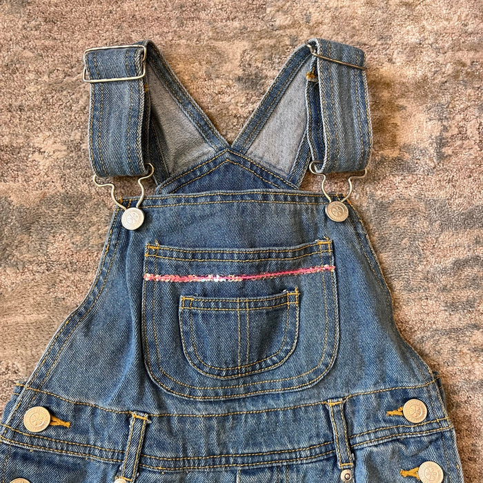 Vintage Y2K Looney Tunes WB Tweety Bird Blue Jean Overalls 7/8