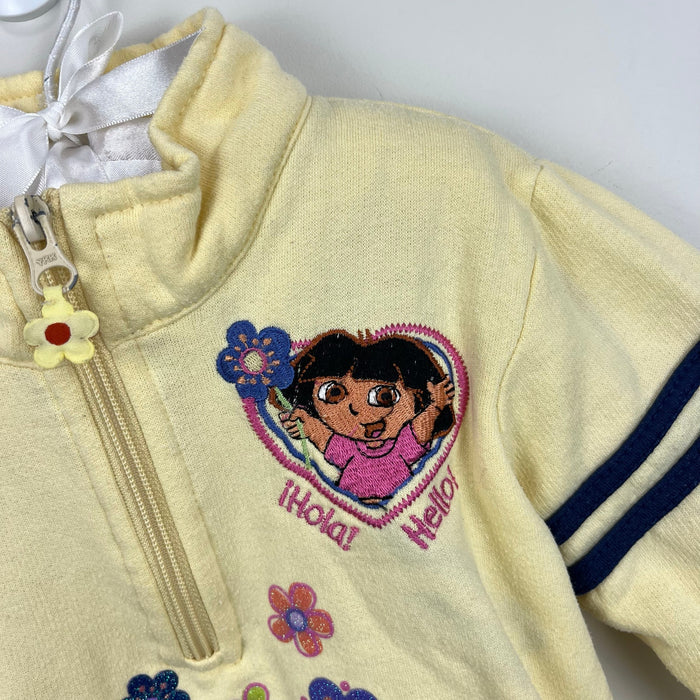 Vintage Y2K Nick Jr Dora the Explorer Yellow Sweatshirt 4T