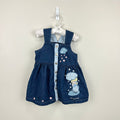 Vintage Y2K Precious Moments Let Love Reign Denim Jumper Dress 2T