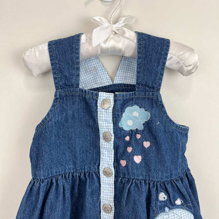 Vintage Y2K Precious Moments Let Love Reign Denim Jumper Dress 2T