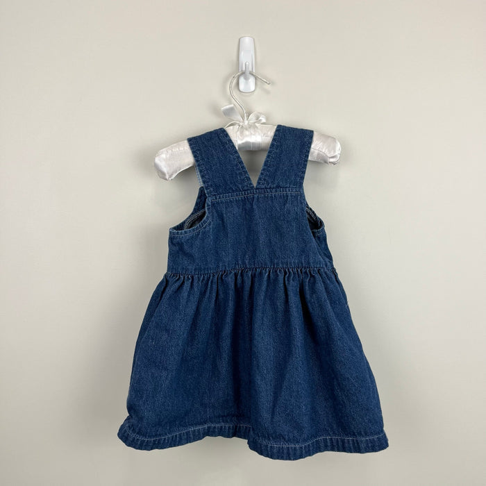Vintage Y2K Precious Moments Let Love Reign Denim Jumper Dress 2T