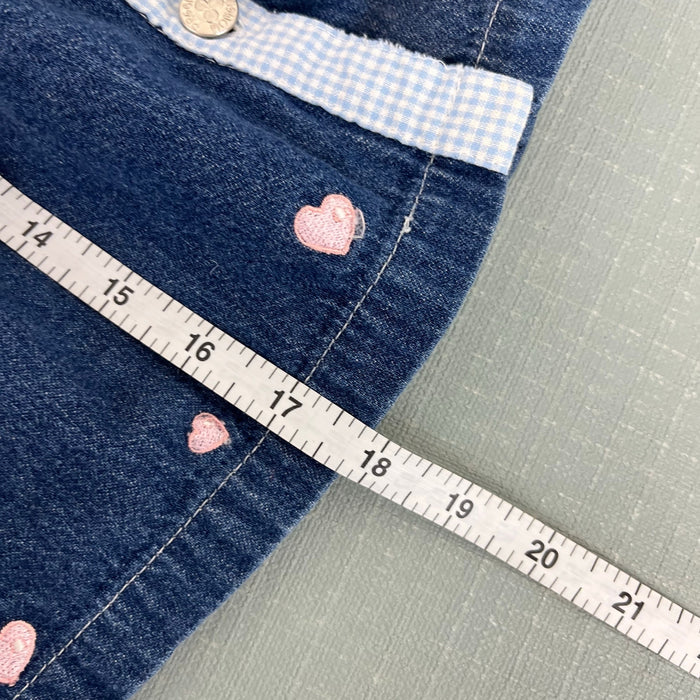 Vintage Y2K Precious Moments Let Love Reign Denim Jumper Dress 2T