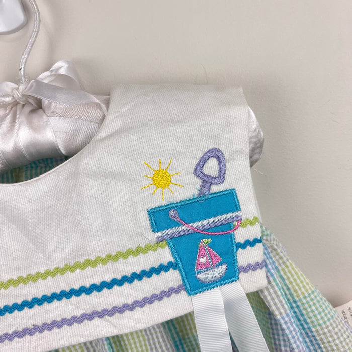 Vintage Youngland Pastel Seersucker Beach Dress 24 Months NWT