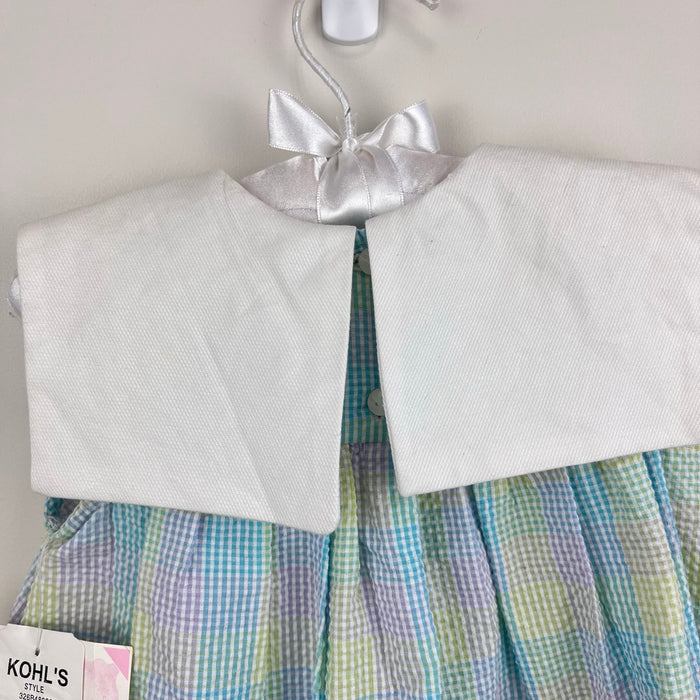 Vintage Youngland Pastel Seersucker Beach Dress 24 Months NWT