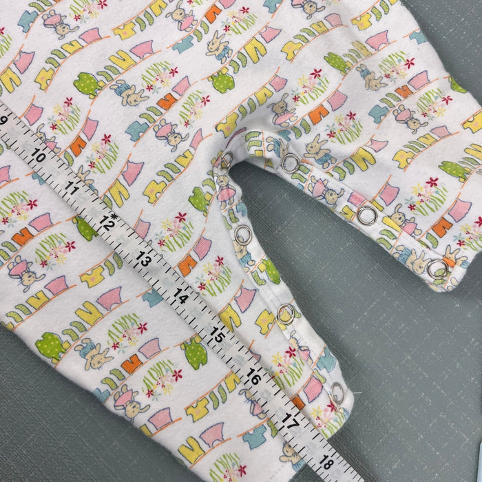 Vintage Zutano Bunny Garden Laundry Romper Overalls 6-12 Months