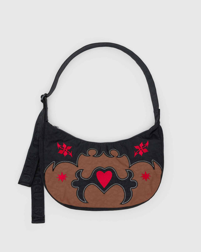 Western Appliqué medium nylon crescent bag new | BAGGU | Medium Nylon Crescent Bag