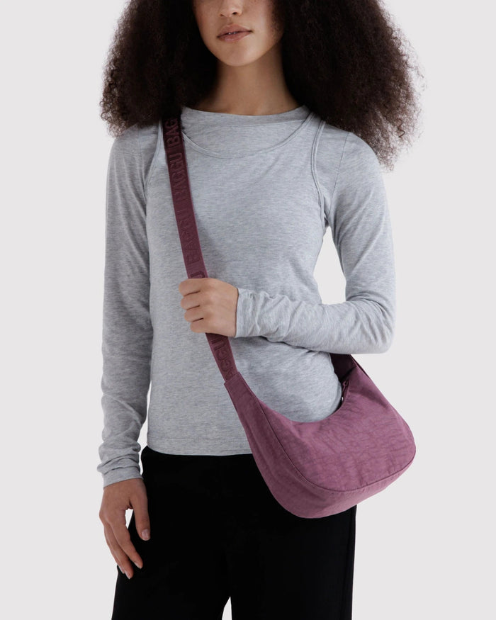 Wild Plum Small Nylon Crescent Bag | BAGGU | Small Nylon Crescent Bag