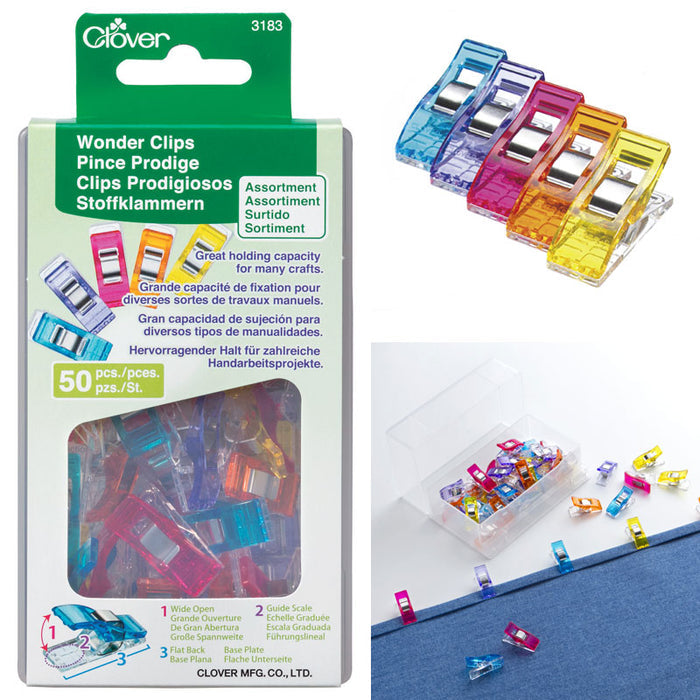 Wonder Clips Assorted 50Ct - Clover Needlecraft Inc. - 3183