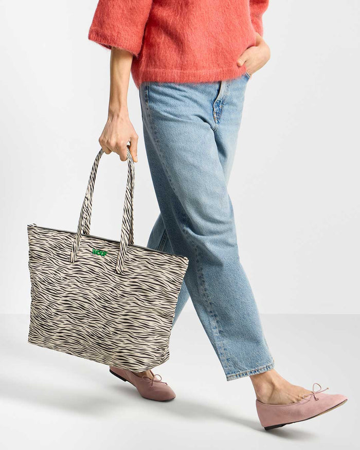Zebra Hit Shopper Tote Bag
